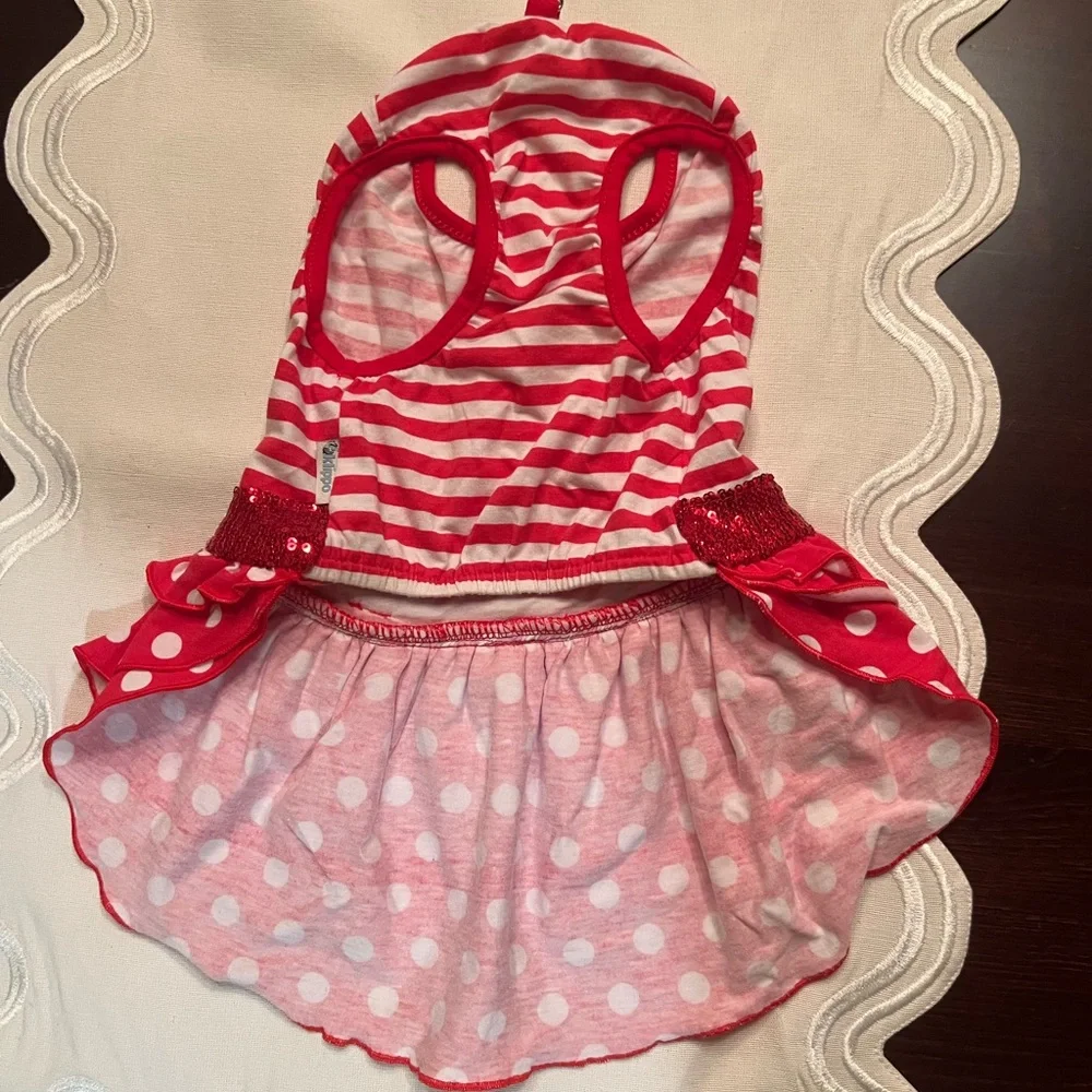 Darling Klippo Sparkling Bow Ruffle Layered Dog Dress size L
